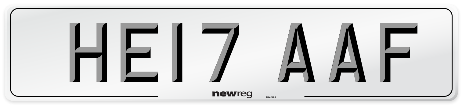 HE17 AAF Number Plate from New Reg